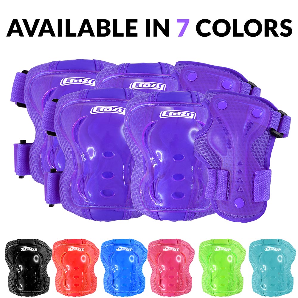 Includes Knee Crazy Skates Protexion Protective Gear Set for Kids Elbow and Wrist Pads 
