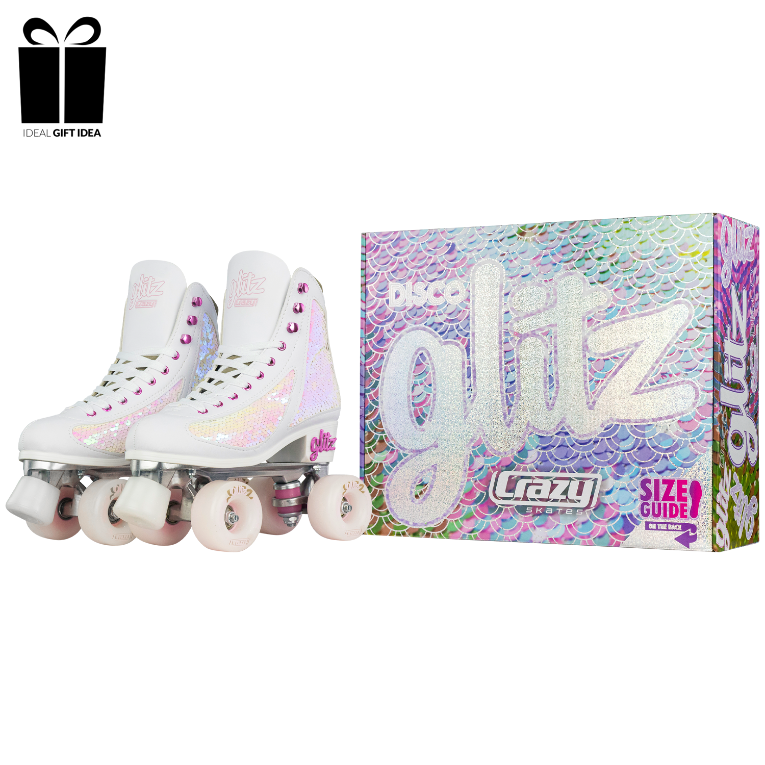 Crazy Skates Glitz Roller Skates Size Adjustable Glitter Sparkle