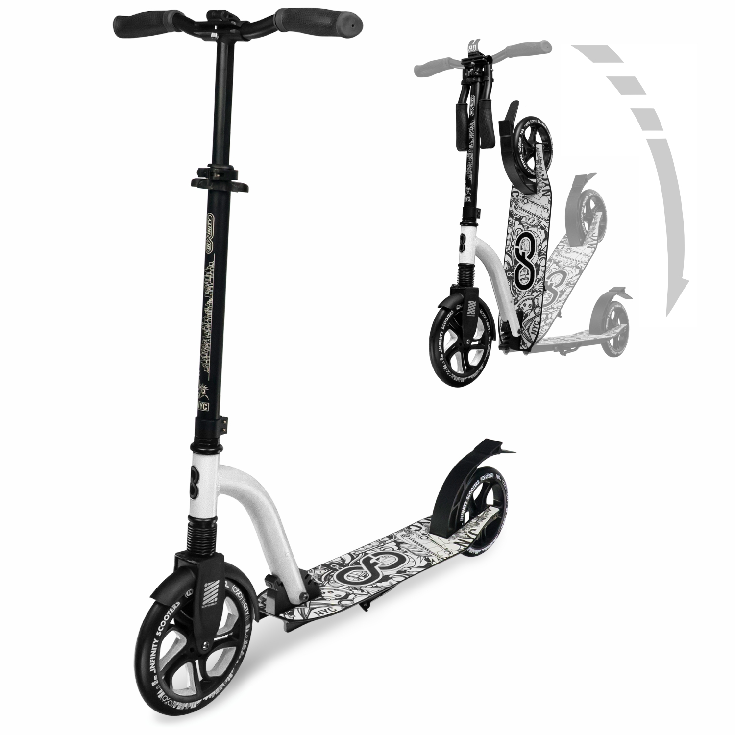 Crazy Skates NYC Foldable Kick Scooter - Great scooters for teens and adults-...