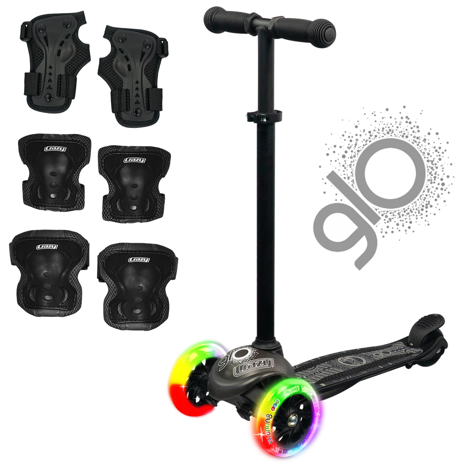 Kick Scooters for Kids - LED light Wheels and protective gear set included